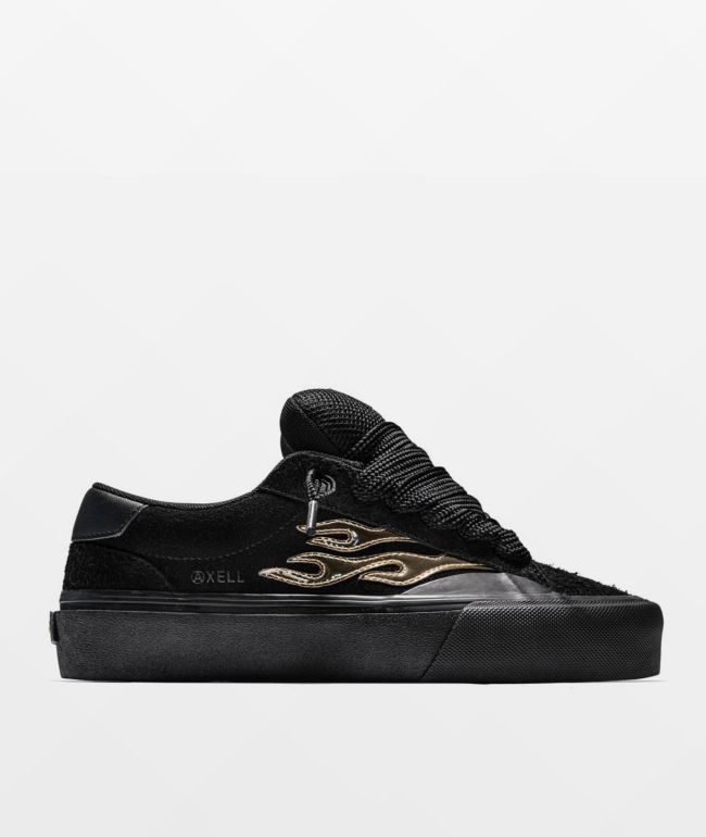 Straye Logan Puff Axell Slay'R Black & Gold Skate Shoes - Straye