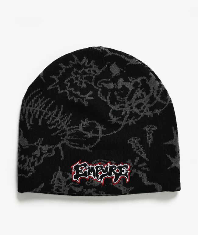Empyre Doodle Skull Black Skully Beanie - Empyre