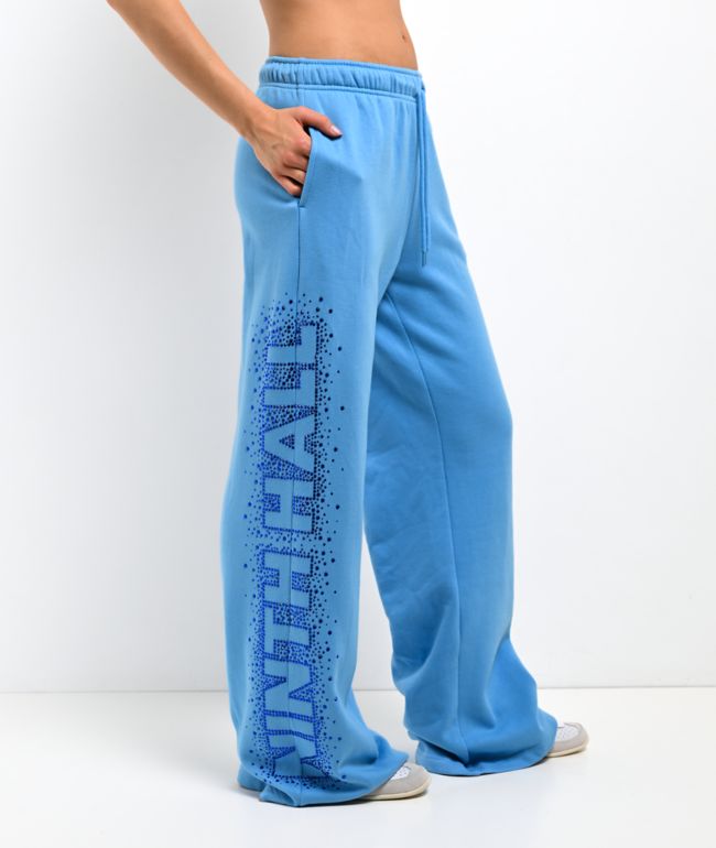 Ninth Hall Baddie Talk Blue Wide Leg Sweatpants - Ninth Hall