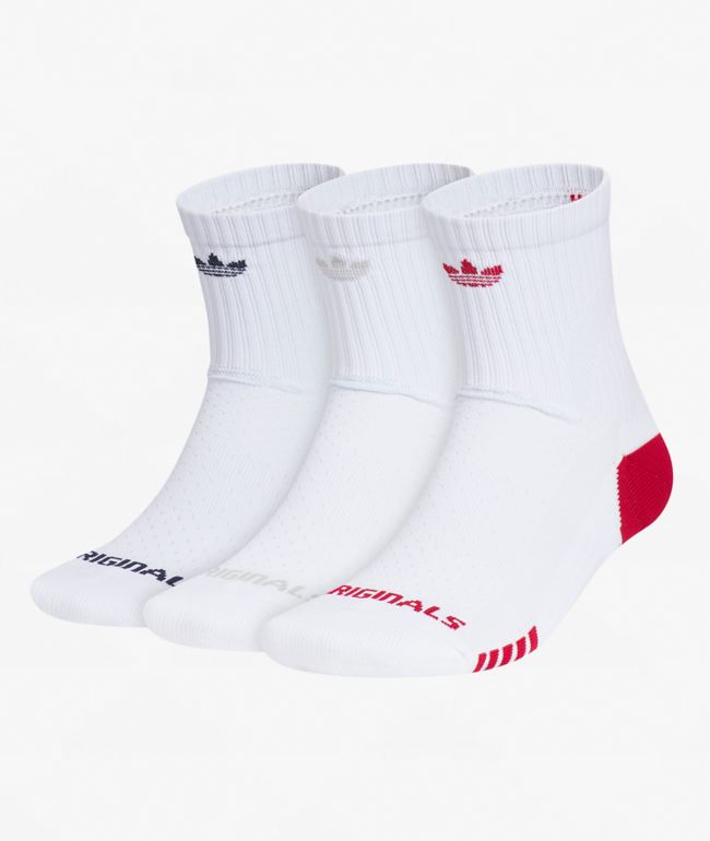 adidas Originals Tech White 3 Pack High Quarter Crew Socks - adidas