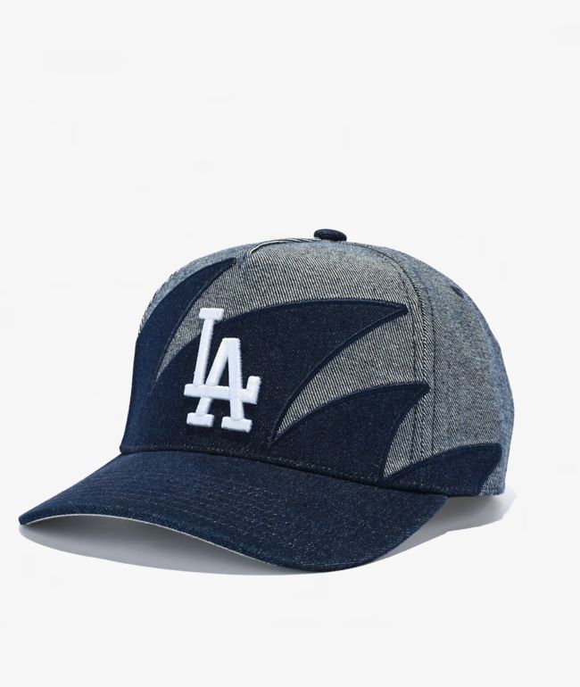 Mitchell & Ness Los Angeles Dodgers Sharktooth Denim Blue Pro Pinch Snapback Hat - Mitchell & Ness