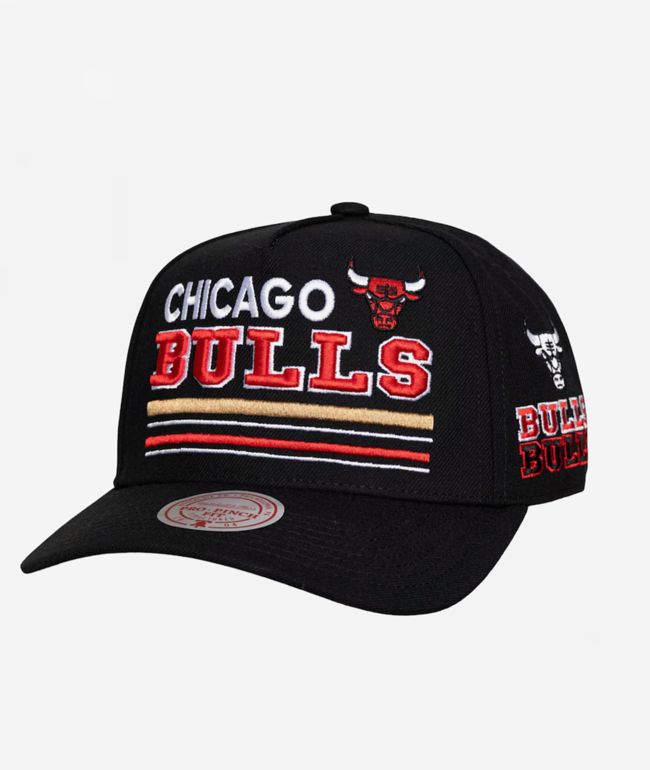 Mitchell & Ness Chicago Bulls Triple Check Black Snapback Hat - Mitchell & Ness