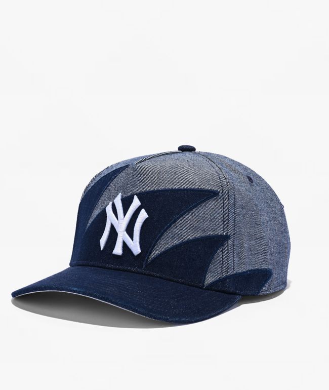 Mitchell & Ness New York Yankees Sharktooth Denim Blue Pro Pinch Snapback Hat - Mitchell & Ness