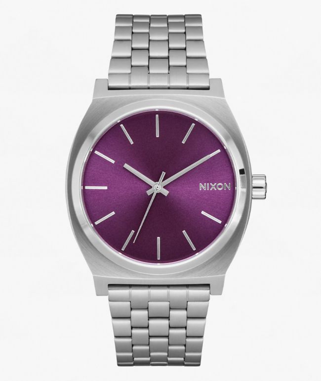 Nixon Time Teller Silver & Purple Sunray Analog Watch - Nixon Watches