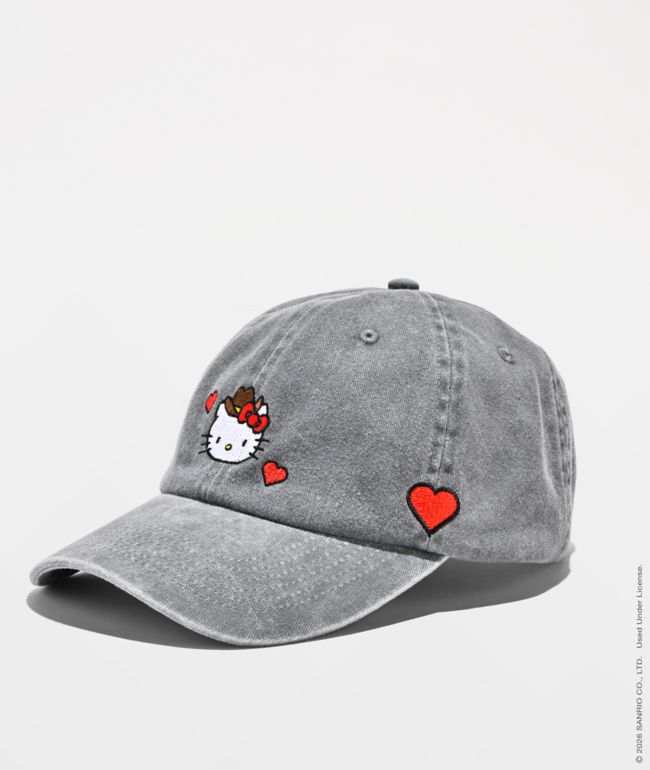 Hello Kitty® And Friends | A.LAB Hello Kitty® Cowgirl Grey Strapback Hat - Hello Kitty And Friends