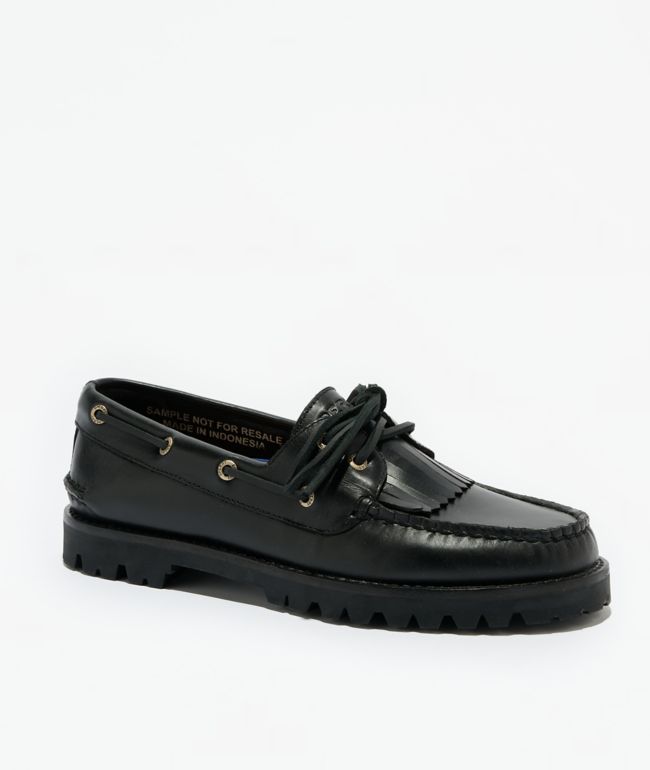 Sperry Kiltie Lug Black Boat Shoes - Sperry