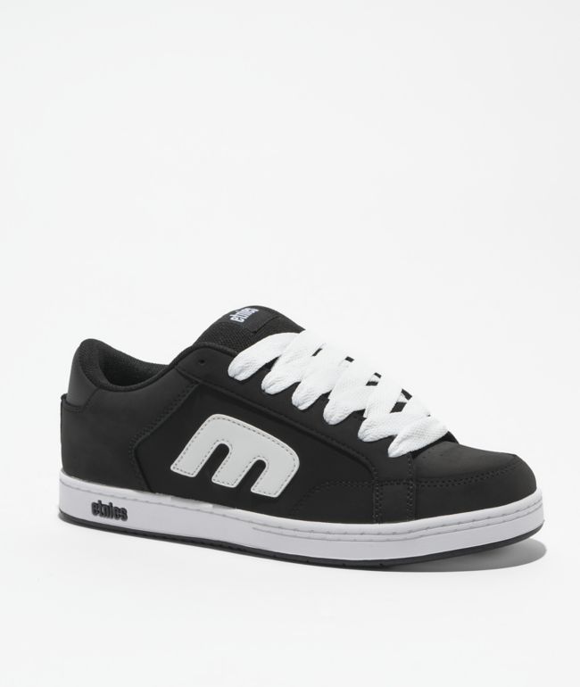etnies Kingpin 2K Black & White Skate Shoes - etnies