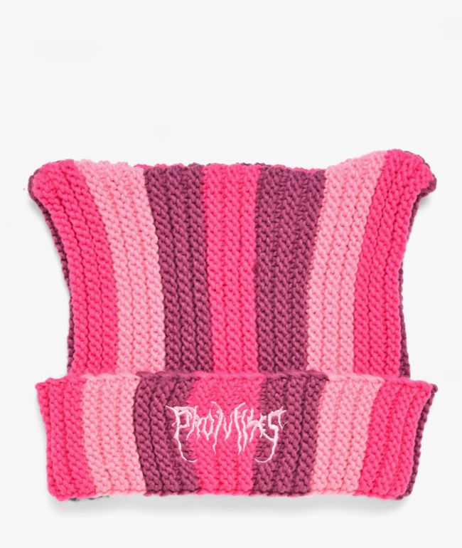 Broken Promises HellKat Pink Crotchet Cat Beanie - Broken Promises