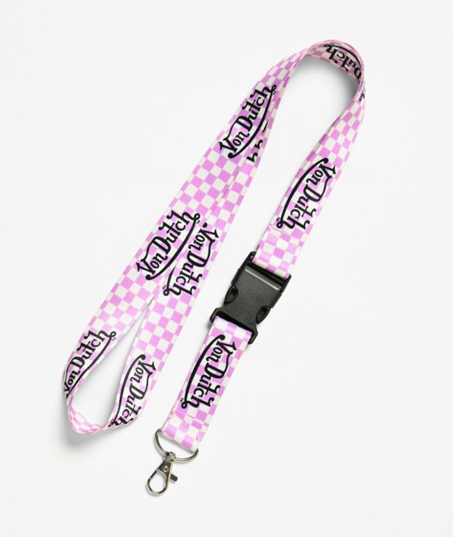 Von Dutch Checker Pink Lanyard - Von Dutch