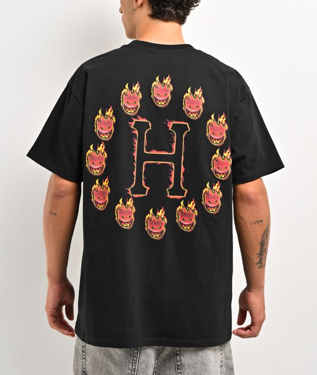 HUF x Spitfire Flame Galaxies Black T-Shirt - HUF