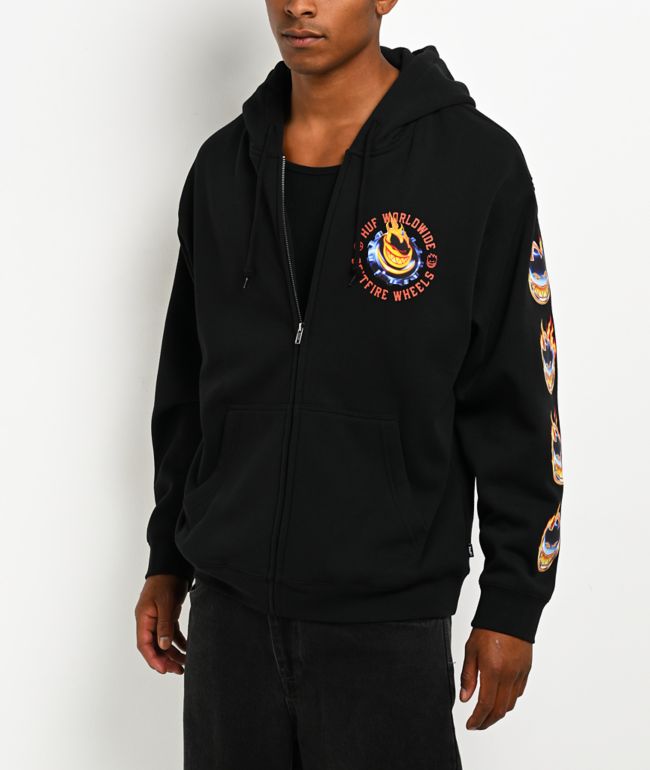 HUFx Spitfire Chrome Bighead Black Zip Hoodie - HUF
