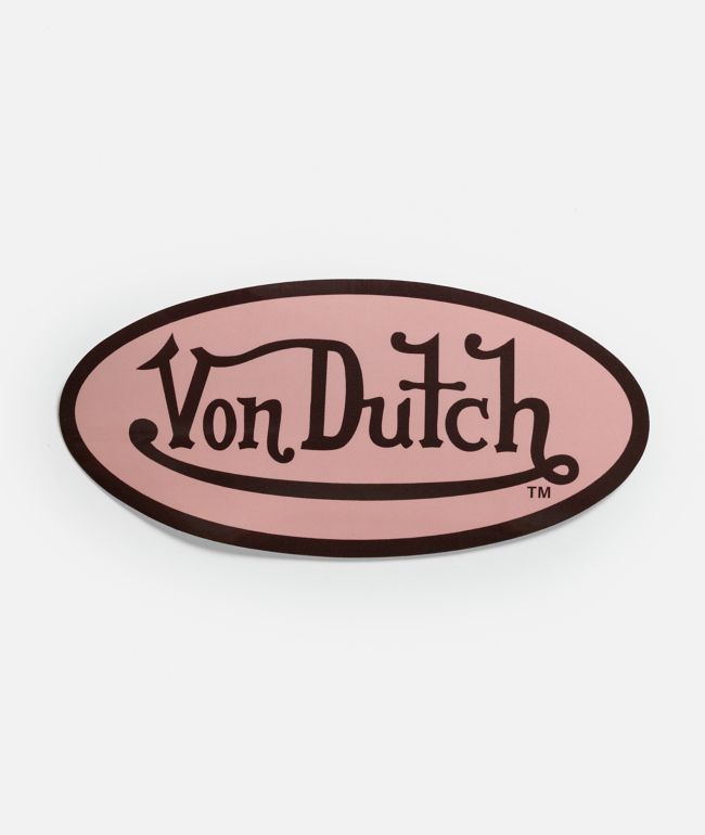 Von Dutch Core Logo Pink & Black Sticker - Color Bars