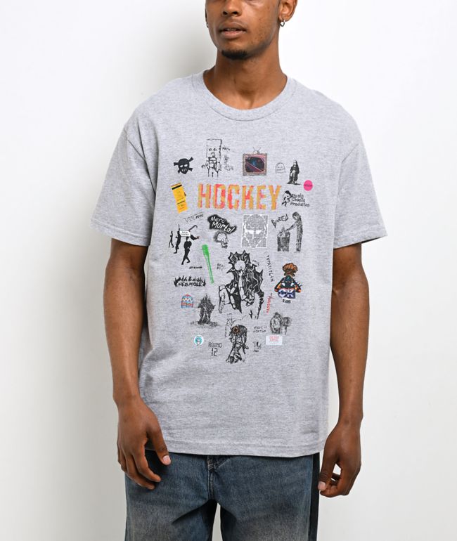Hockey Paper Cover Heather Grey T-Shirt - Hockey