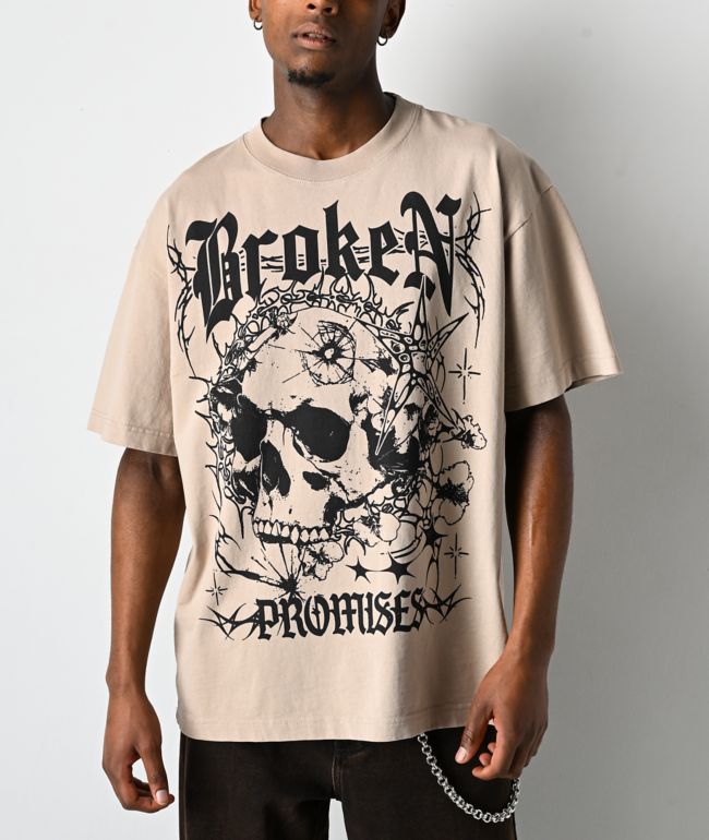 Broken Promises Skullbreaker Tan T-Shirt - Broken Promises