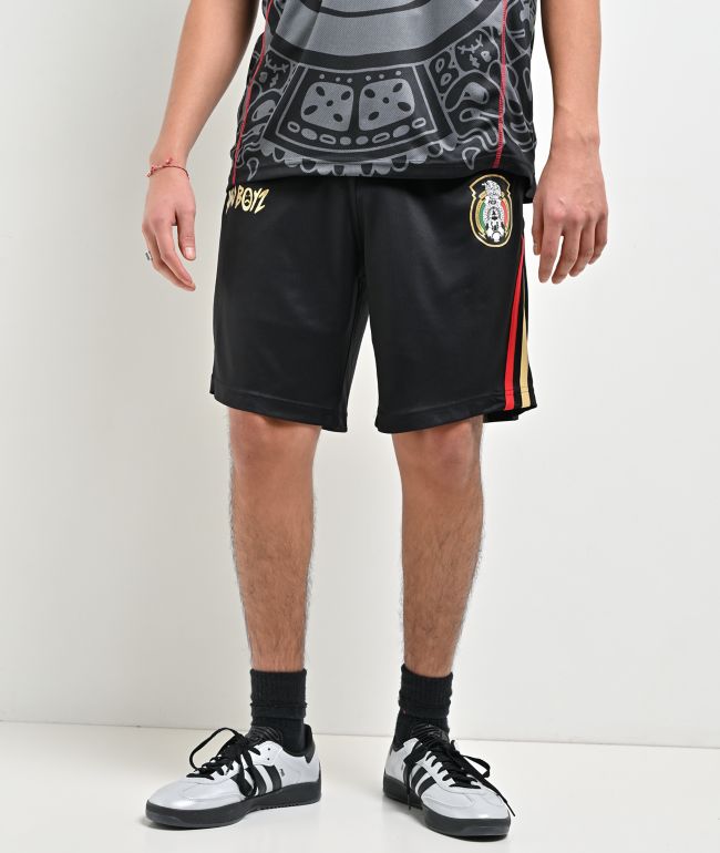 $AD BOYZ by Junior H Black Mesh Soccer Shorts - SAD BOYZ