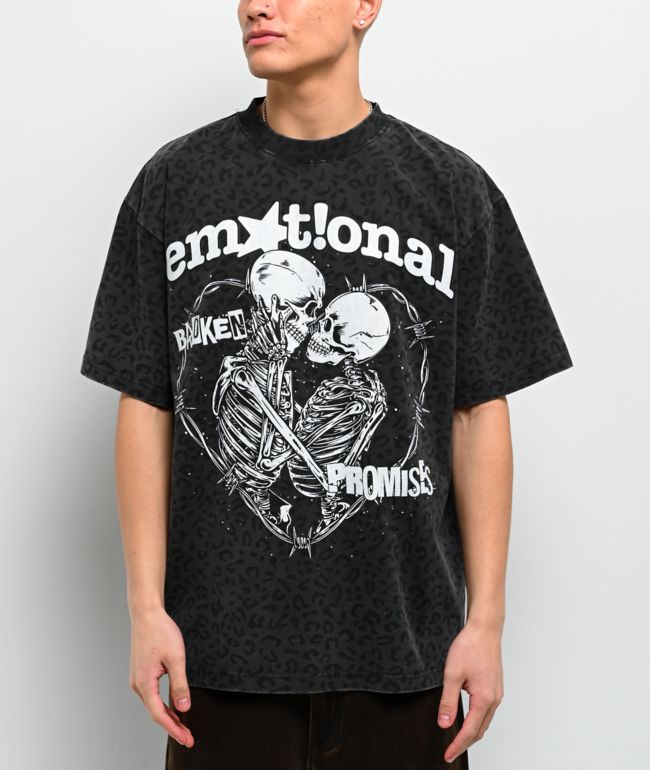 Broken Promises Eternal Embrace Leopard Grey T-Shirt - Broken Promises