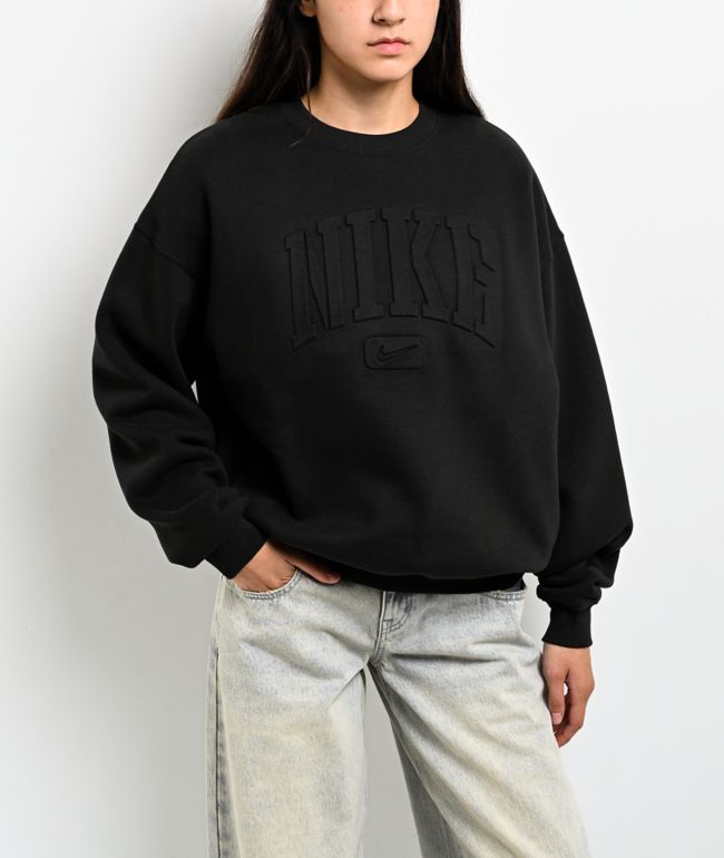 Nike Sportswear Women's Studio Graphic Pack Black Oversized Crewneck Sweatshirt - Nike
