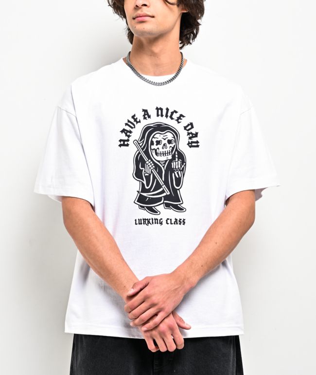 Lurking Class by Sketchy Tank Greeting White T-Shirt - Lurking Class by Sketchy Tank