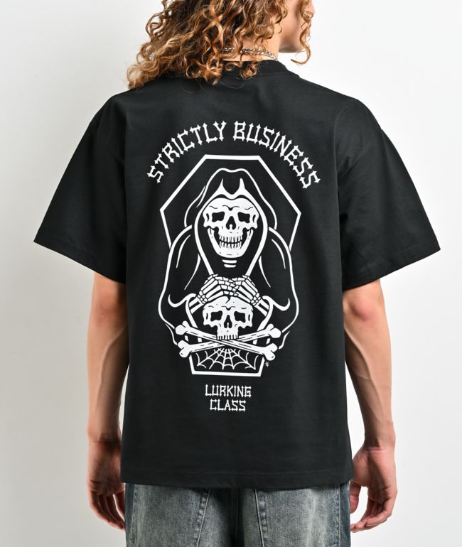 Lurking Class by Sketchy Tank Strictly Business Black T-Shirt - Lurking Class by Sketchy Tank