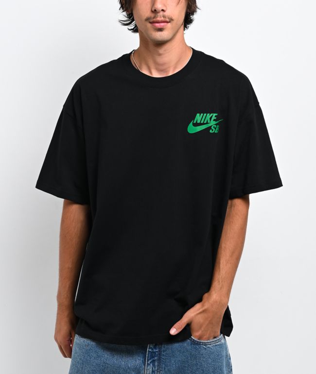 Nike SB Logo Black & Green T-Shirt - Nike