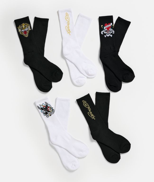 Ed Hardy Tattoo 5 Pack Crew Socks - Ed Hardy