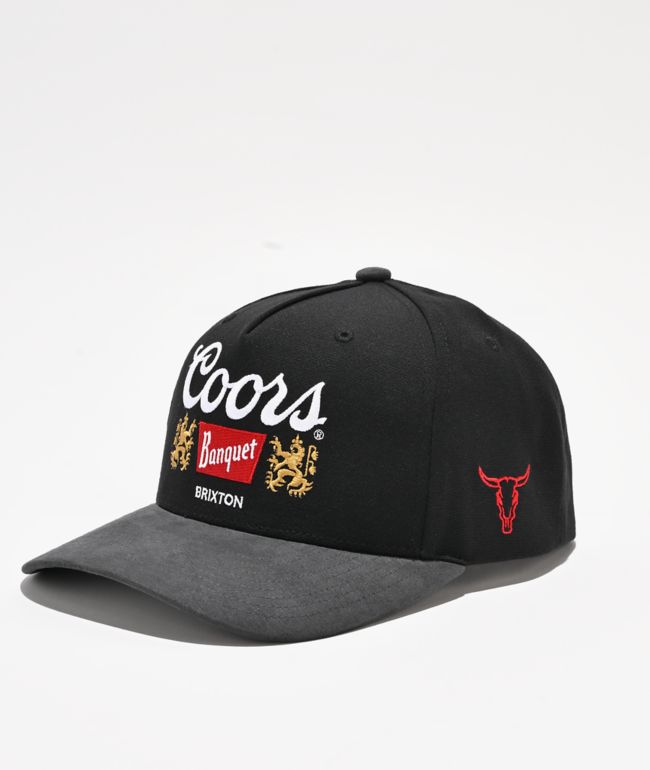 Brixton x Coors Griffen 3 Black Snapback Hat - Brixton