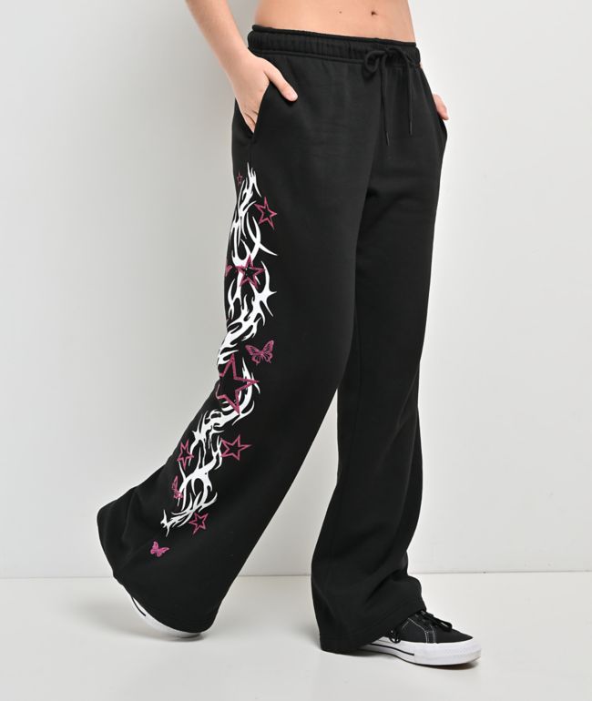 Empyre Girl At A Concert Black Wide Leg Sweatpants - Empyre