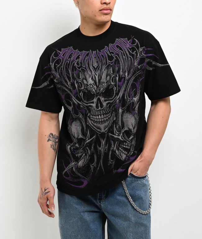 Affliction Theory Rhinestone Black T-Shirt - Affliction