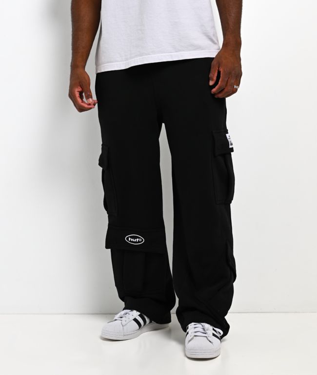 HUF x Pro Club Black Cargo Sweatpants - HUF