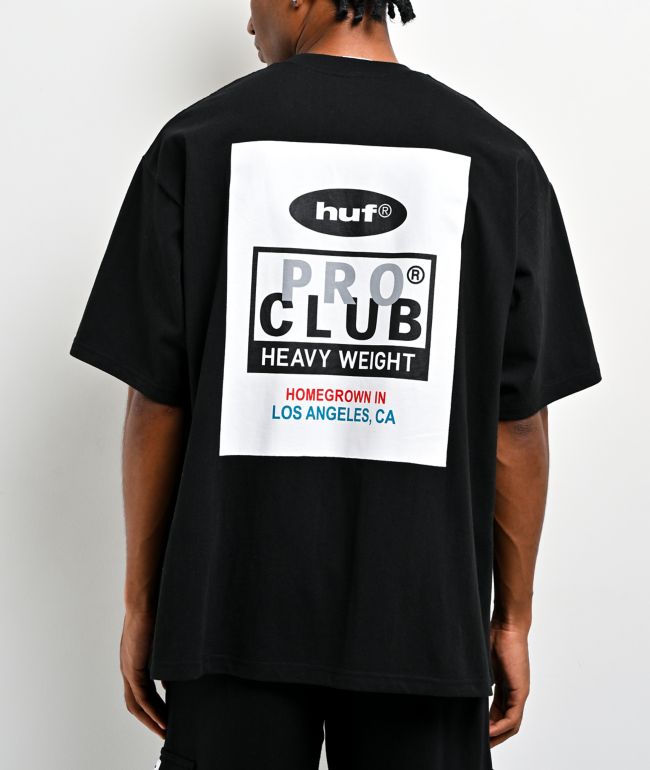 HUF x Pro Club Heavyweight Black T-Shirt - HUF
