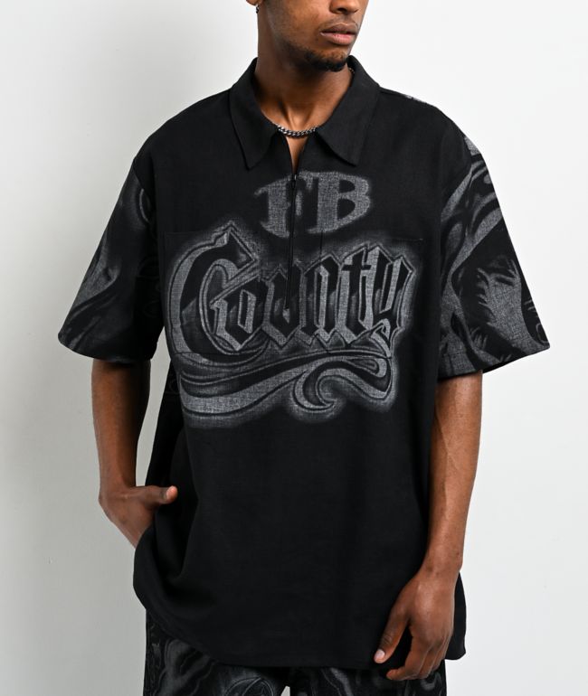 FB County Tatted Black Quarter Zip Shirt - FB County
