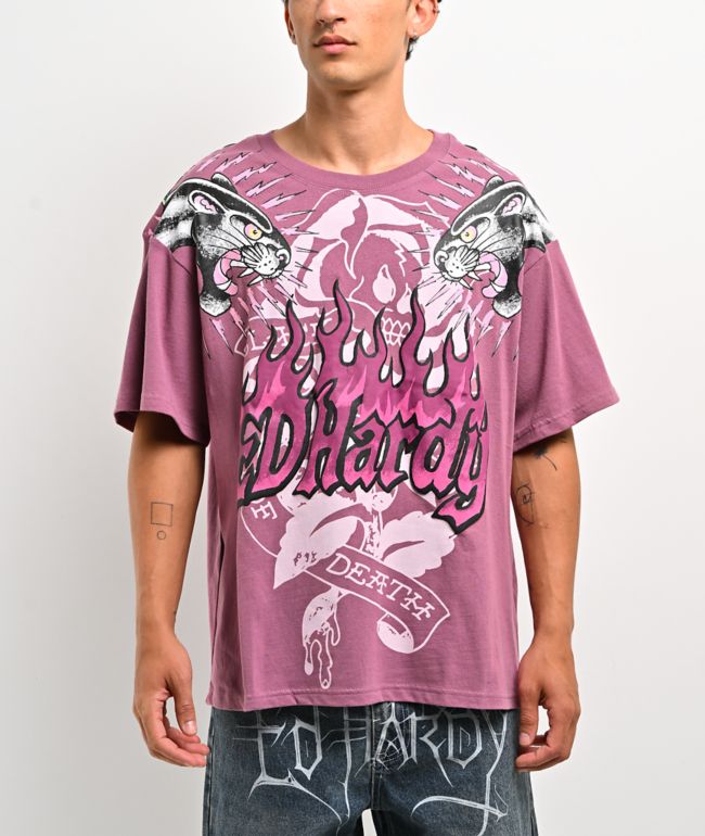 Ed Hardy Panthers Purple T-Shirt - Ed Hardy