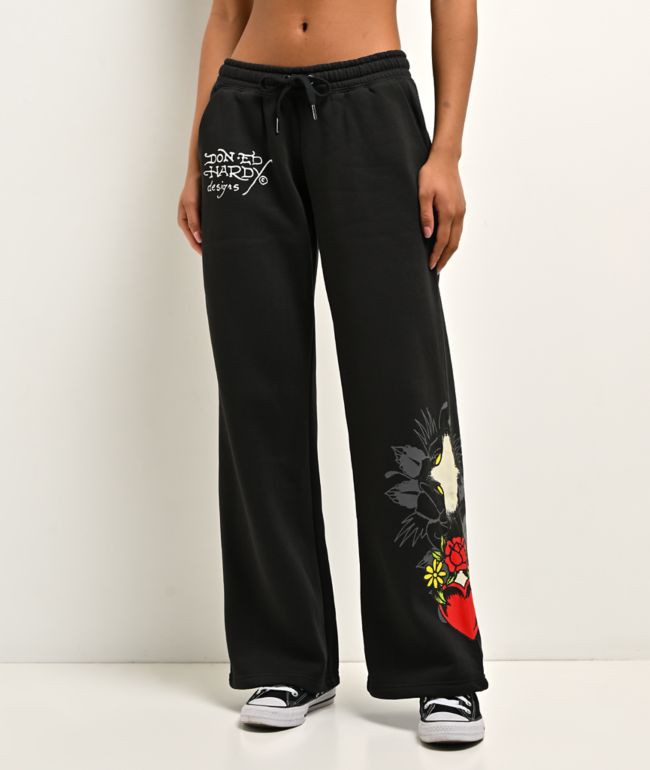 Ed Hardy Cross Heart Black Sweatpants - Ed Hardy