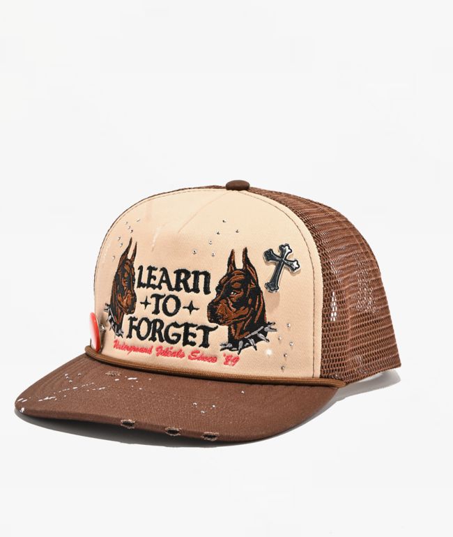 Learn To Forget Pitbulls Brown & Beige Trucker Hat - LTF