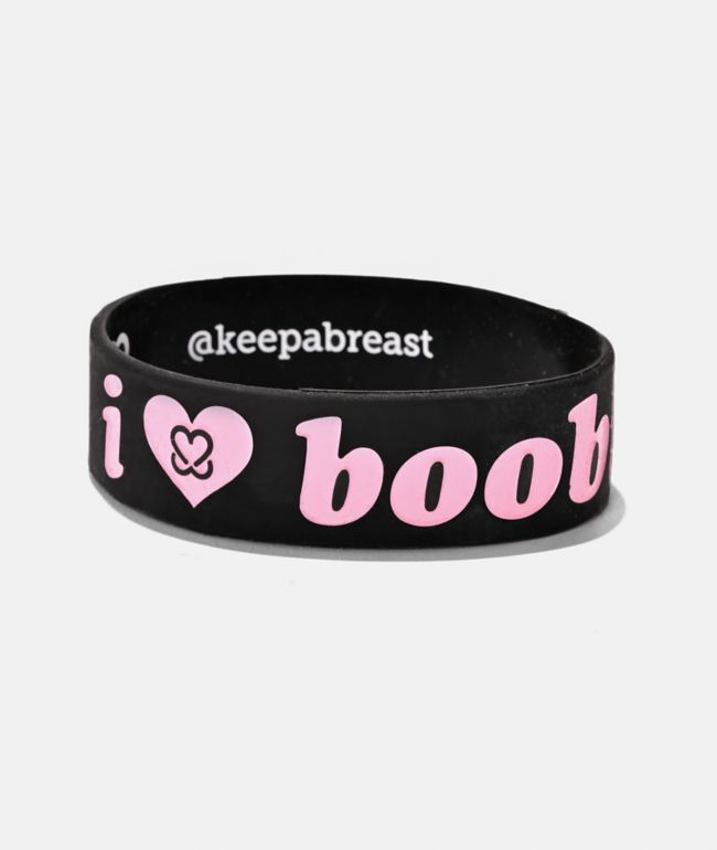 Keep A Breast Foundation I Heart Boobies Black & Pink Bracelet - Keep A Breast Foundation