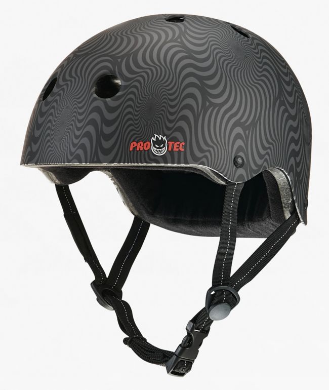 Pro-Tec x Spitfire Low Pro Certified Black Swirl Skateboard Helmet - Pro-Tec