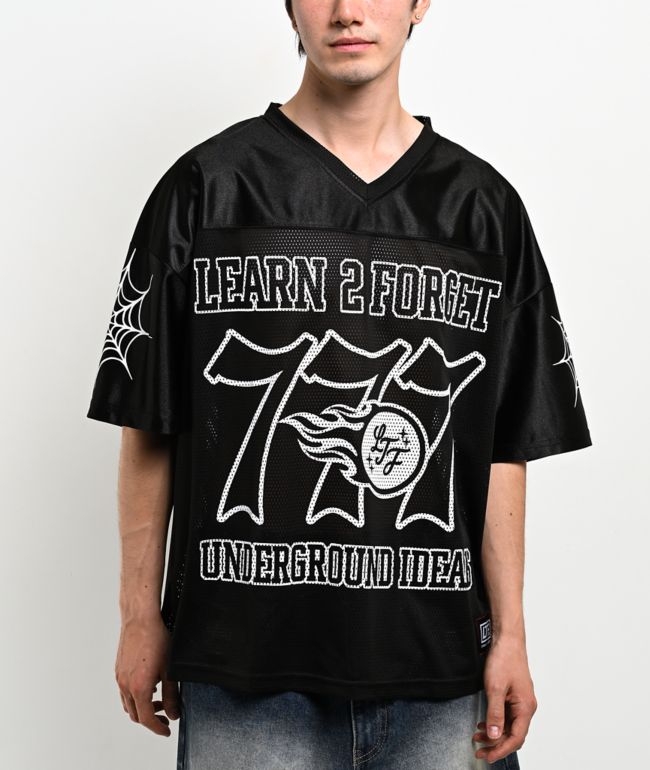Learn To Forget Spiderweb Black Football Jersey - LTF