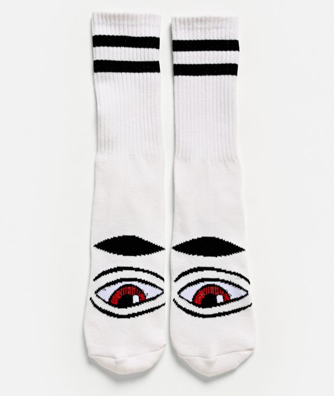 Toy Machine Eye White Crew Socks - Toy Machine