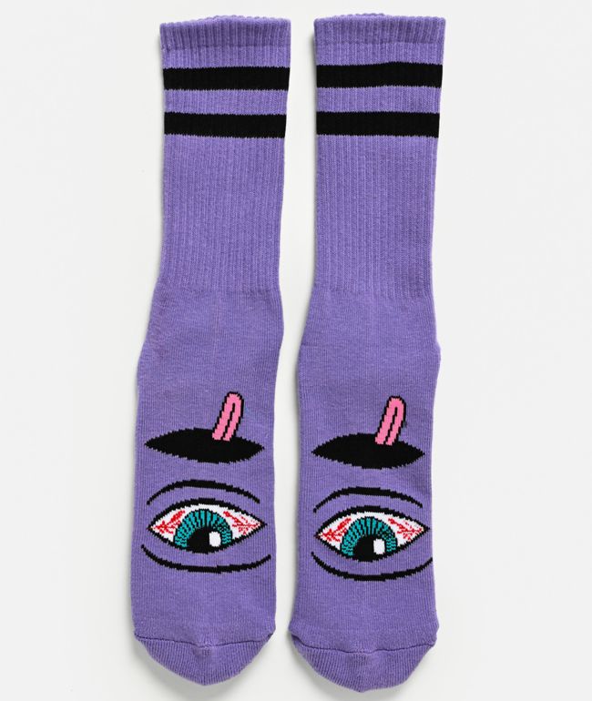 Toy Machine Bloodshot Eye Purple Crew Socks - Toy Machine