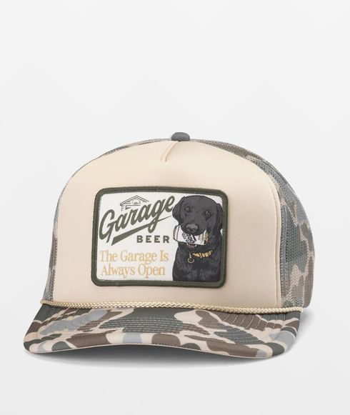 American Needle x Garage Beer Dog Camo Sand & Camo Trucker Hat - American Needle