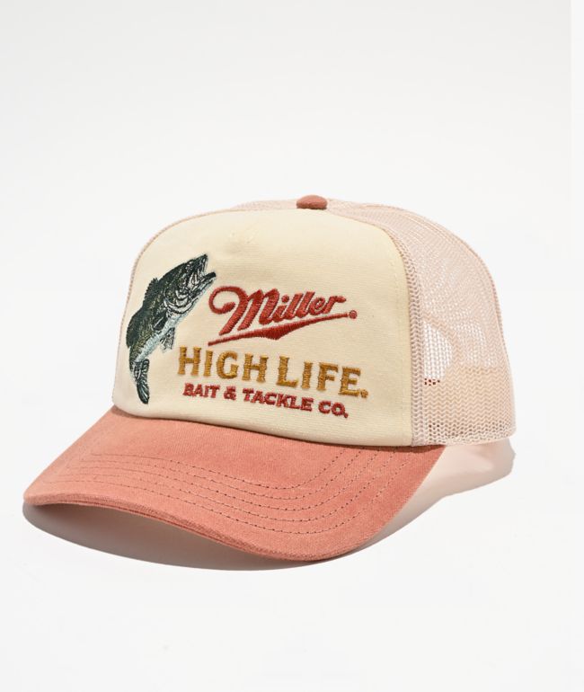 American Needle x Miller Remington Bass Beige & Red Trucker Hat - American Needle