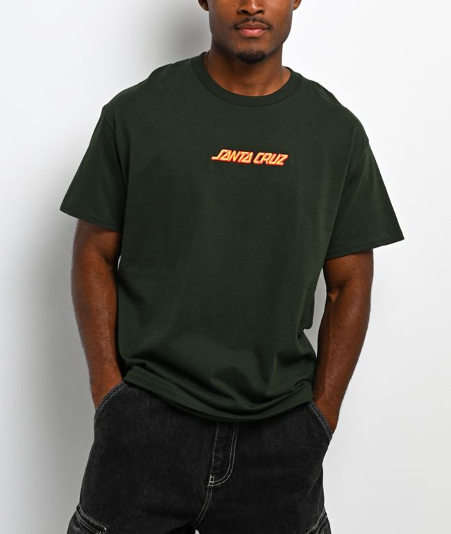 Santa Cruz Embroidered Green T-Shirt - Santa Cruz Skate
