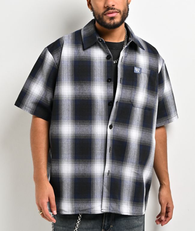 FB County Plaid Navy & White Button Up Shirt - FB County