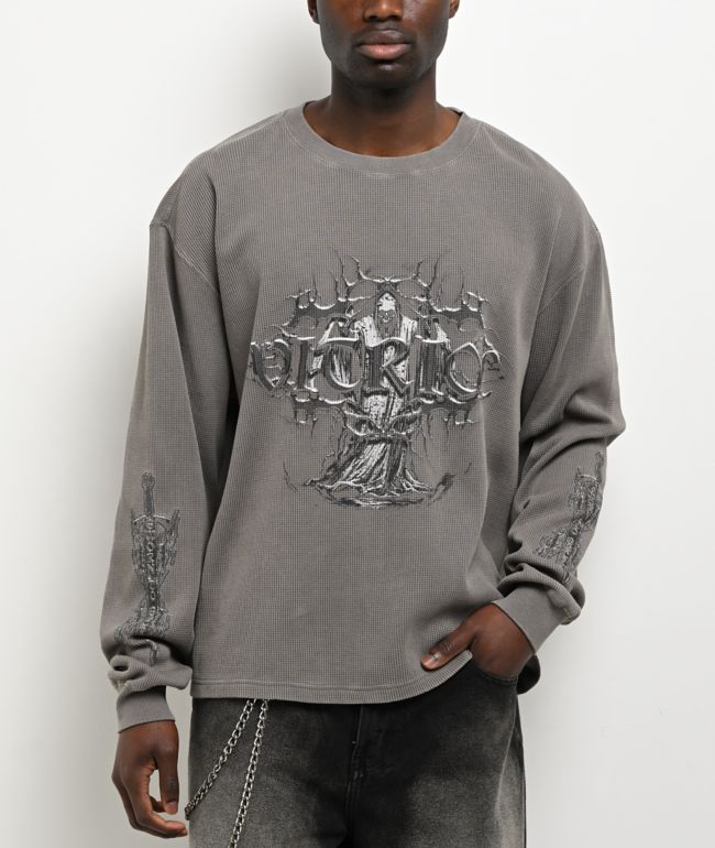 Vitriol DVF Sword Charcoal Grey Thermal Long Sleeve T-Shirt - Vitriol