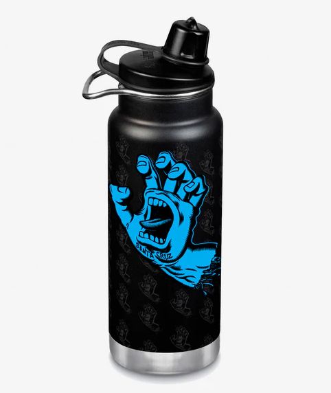 Klean Kanteen x Santa Cruz Screaming Hand TKWide Chug Cap Black Water Bottle 32 oz - Klean Kanteen