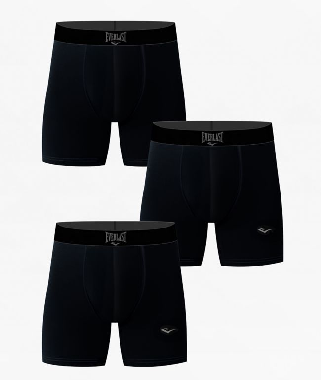 Everlast 3 Pack Black Boxer Briefs - 
