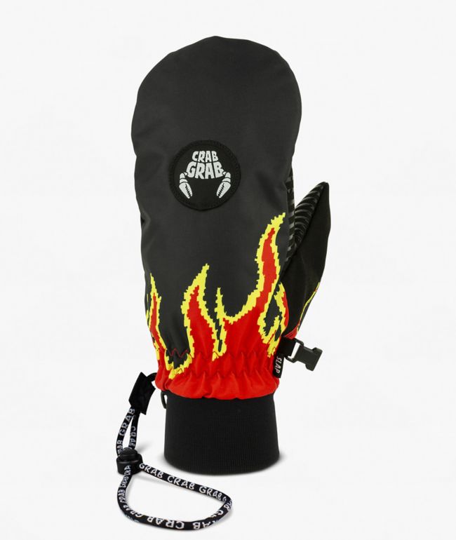 Crab Grab Slap Flamethrower Black 15K Snowboard Mittens - Crab Grab