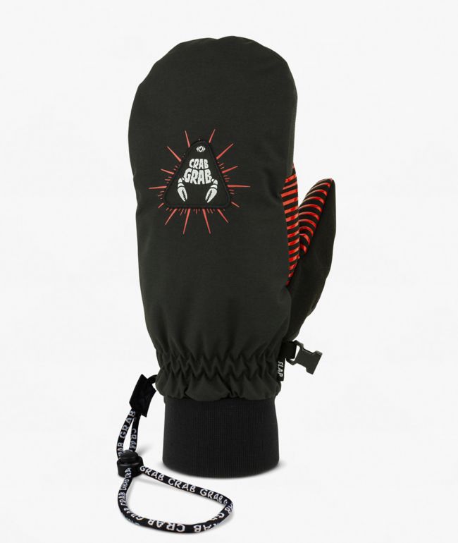 Crab Grab Slap The Eye Black 15K Snowboard Mittens - Crab Grab