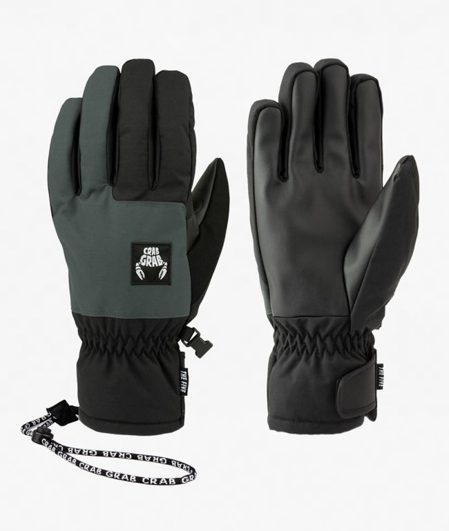 Crab Grab Five Double Black 15K Snowboard Gloves - Crab Grab