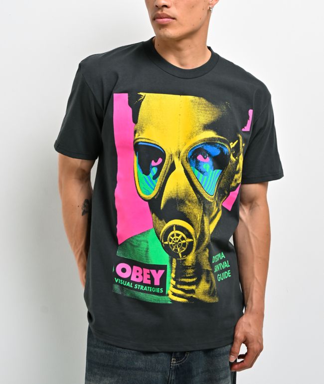 Obey Gas Mask Charcoal T-Shirt - Obey
